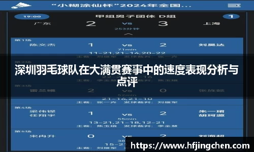 深圳羽毛球队在大满贯赛事中的速度表现分析与点评